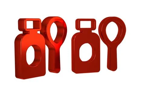 Red Soap bubbles bottle icon isolated on transparent background. Blowing bu.. Stock Illustration