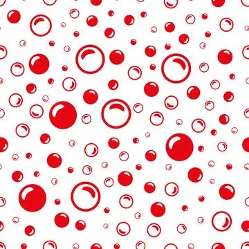 Red soap bubbles on a white background. Stock Illustration