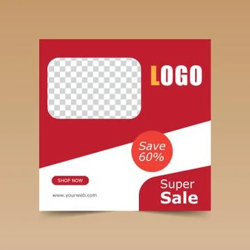 Red Social Media Post Template Design Illustrazione stock