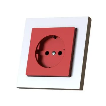 Red socket on a white background. Isolate. Stock Illustration