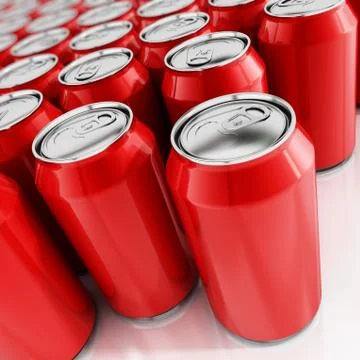 Red soda cans Stock Illustration
