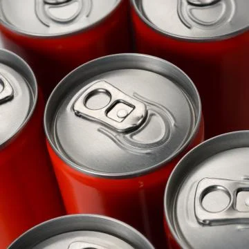 Red soda cans Stock Photos