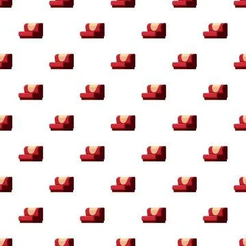 Red sofa furniture seamless pattern design background Stock-Illustration