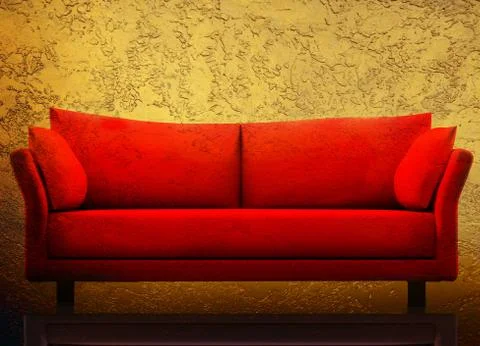 Red sofa Stock Illustration
