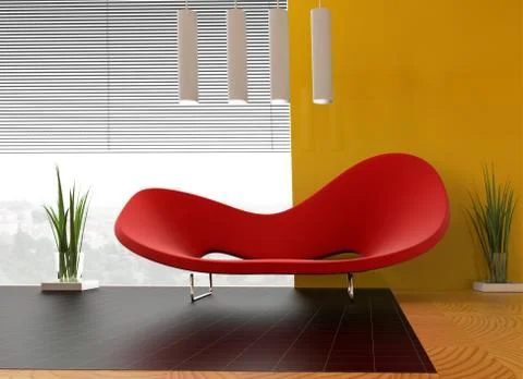 Red sofa Stock Illustration