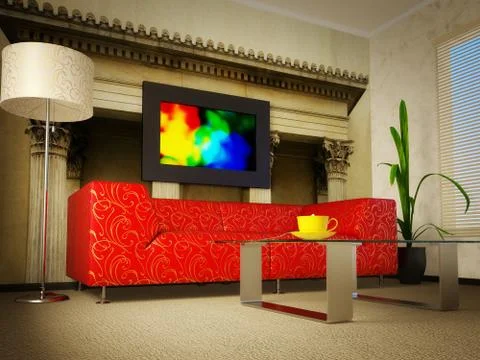 Red sofa Stock Illustration