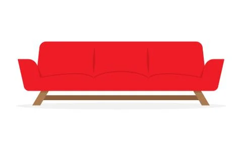 Red sofa isolated Illustrazione stock