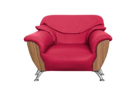 Red sofa isolated Stock Photos