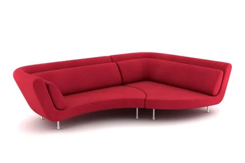 Red sofa isolated on white background Stock Illustration