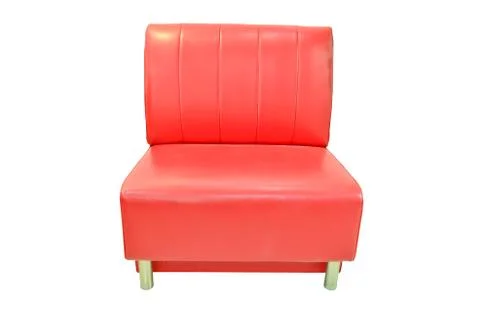 Red sofa isolated on white Stock Photos