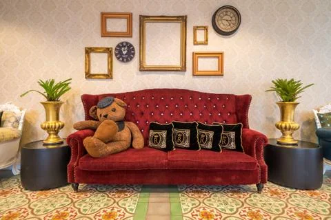 Red sofa Stock Photos