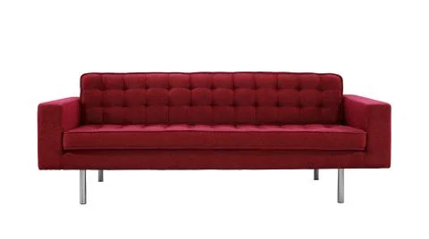 Red Sofa on white background Stock Photos