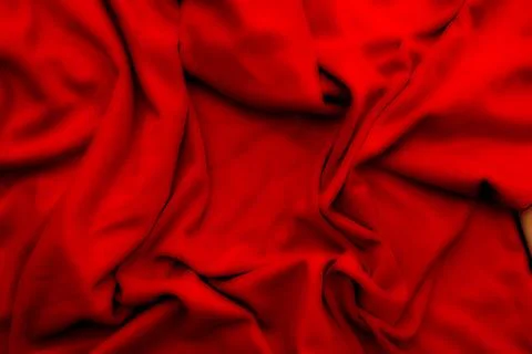 Red soft silk material background or texture 写真素材