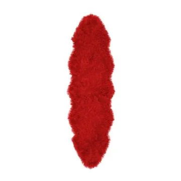 Red soft wool carpet on white background 3d Illustrazione stock