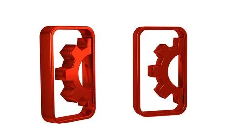 Red Software, web development, programming concept icon isolated on transpa.. 스톡 일러스트