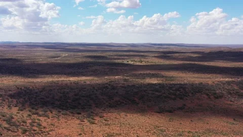 Red soil desert outback in Broken Hill of Australia – aerial 4k fast motion. Video stock 168107316