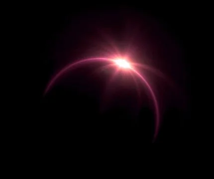 Red Solar eclipse ring flare 스톡 일러스트