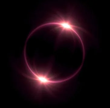 Red Solar eclipse in space concept with ring flare Stock Illustration