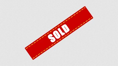 Red Sold Banner Animation with Alpha Channel Stock-Footage 343352351