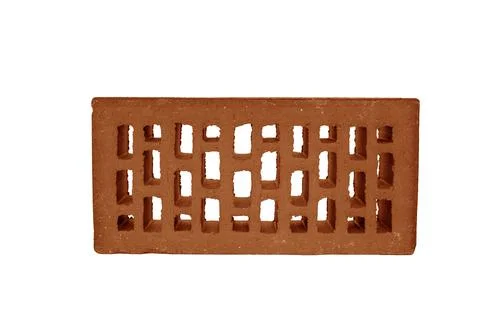 Red solid breeze block isolated on a white background 写真素材