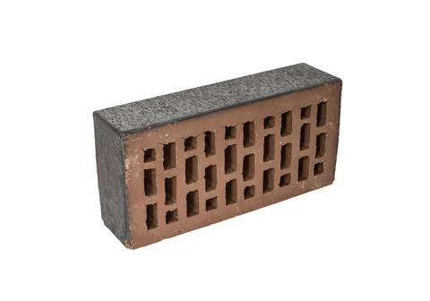 Red solid breeze block isolated on a white background 스톡 사진