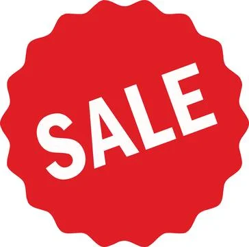 Red Solid Sale Badge Sticker Stock Illustration