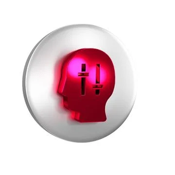 Red Solution to the problem in psychology icon isolated on transparent back.. Illustrazione stock