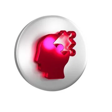 Red Solution to the problem in psychology icon isolated on transparent back.. Stock Illustration