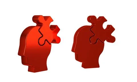 Red Solution to the problem in psychology icon isolated on transparent back.. Stock Illustration