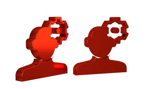 Red Solution to the problem in psychology icon isolated on transparent back.. Stock Illustration