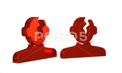 Red Solution to the problem in psychology icon isolated on transparent back..:  Graphic #258130141