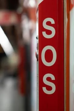 Red sos help button Stock Photos
