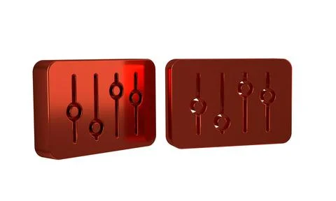 Red Sound mixer controller icon isolated on transparent background. Dj equi.. Stock Illustration