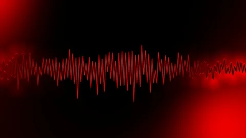 Red sound wave Stock Footage 95266036