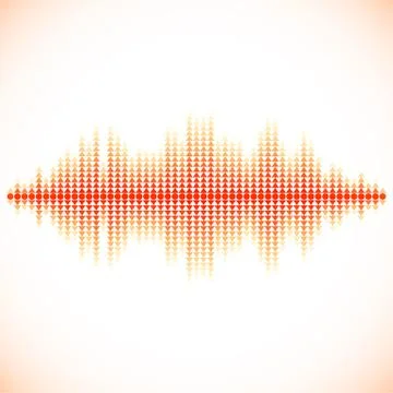 Red sound waveform with triangular arrows Illustrazione stock