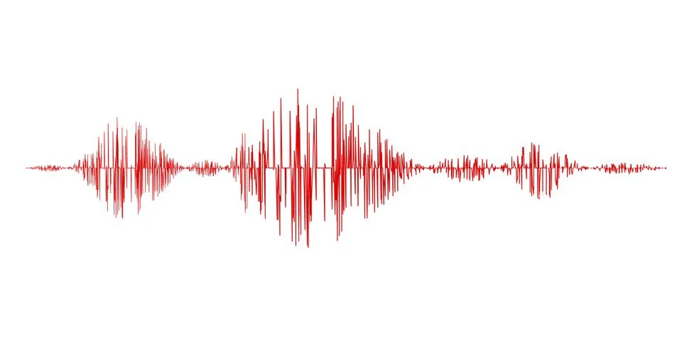 Red sound waves Stock Illustration