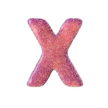 Red sour candy letter X Isolated on white background Stock Illustration