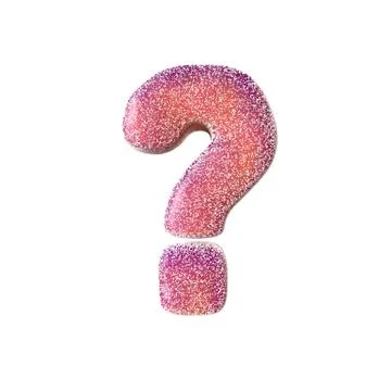 Red sour candy question mark Isolated on white background Stock Illustration
