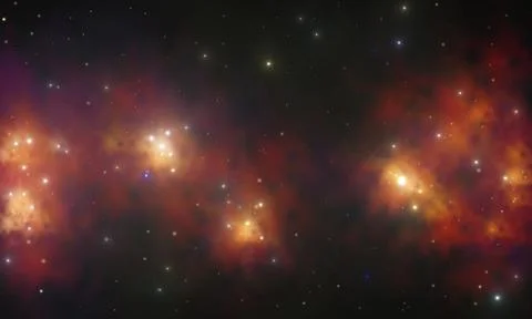 Red space nebula Illustrazione stock