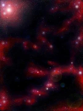Red space nebula Stock Illustration