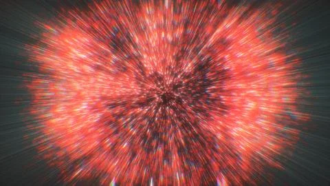 Red Space Particle Explosion Warp Speed Ilustração Stock