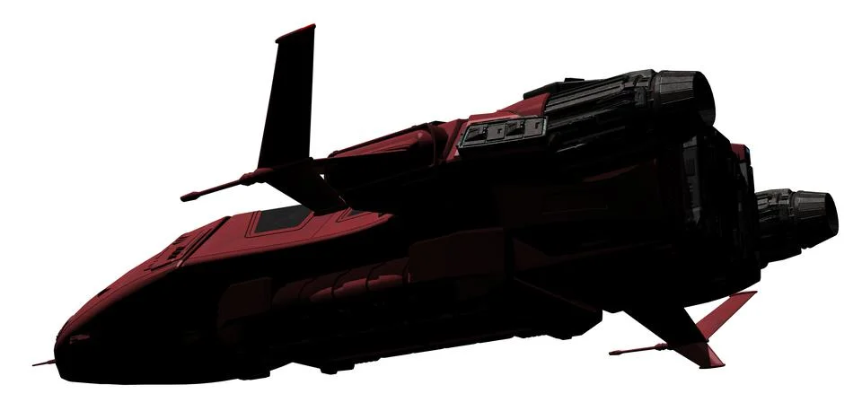 Red Space Ship 3d-Rendering (Isolated on White) Illustration