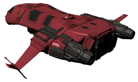 Red Space Ship 3d-Rendering (Isolated on White) Illustration
