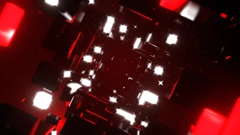 Red Space Tunnel Blocks and Shining Stars Background VJ Loop in 4K.mp4.blend Stock Footage 344098612