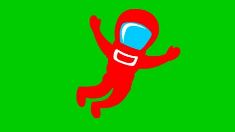 Red spaceman green Stock Footage 231756849