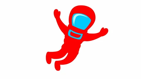 Red spaceman white Stock Footage 231756847