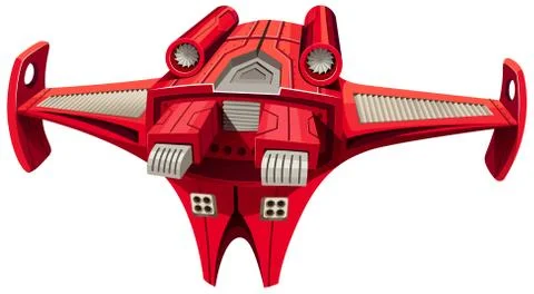 Red spaceship with engine on top Stock Illustration