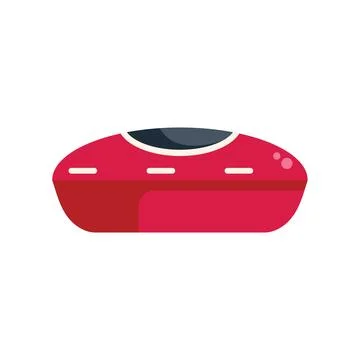 Red spaceship flying through space exploration illustration Stock Illustration