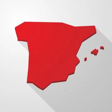 Red spain map icon Stock Illustration