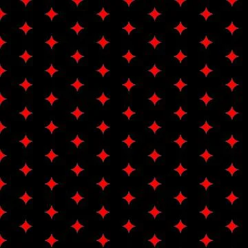 Red Sparkle Star Pattern on Black Background Illustration